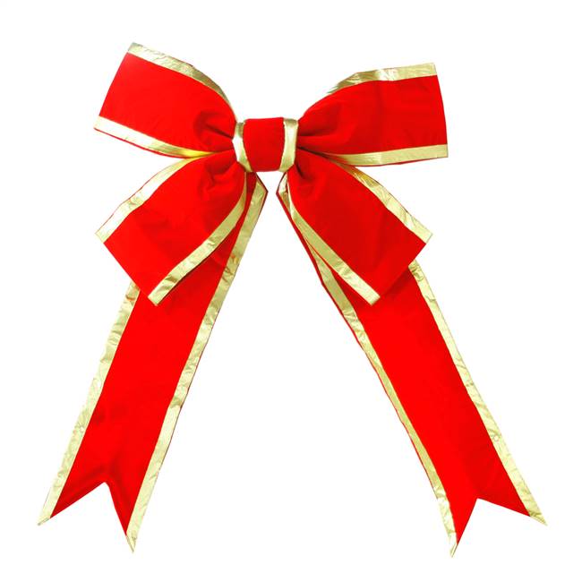 72x86" Red Bow Gold Trim UV Resistant