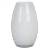 10" White Rounded Glass Container