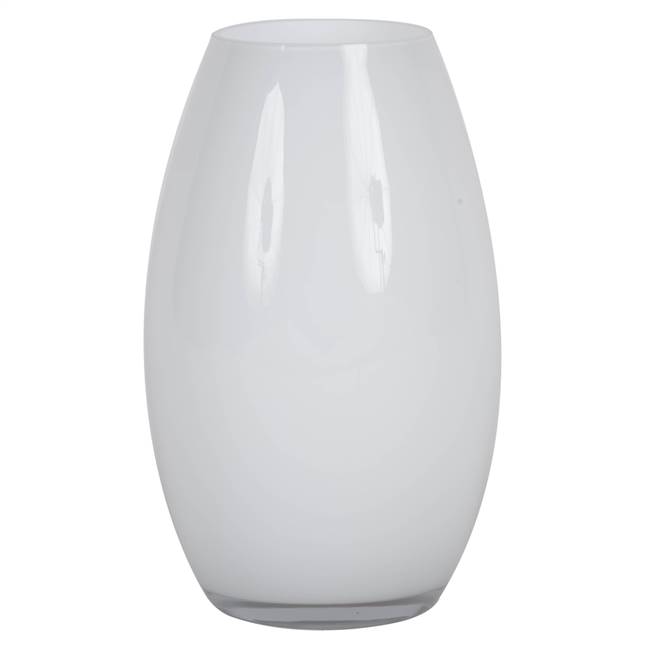 10" White Rounded Glass Container