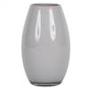 10" Crystal Gray Rounded Glass Container