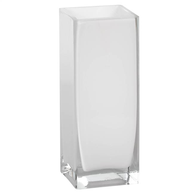 6" White Square Glass Container