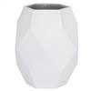 7.75" White Geometric Glass Vase