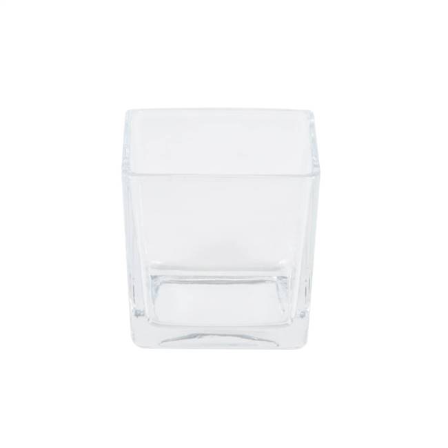 3" Clear Cube Glass Container Set/4