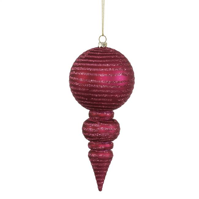 7" Magenta Matte-Glitter Finial