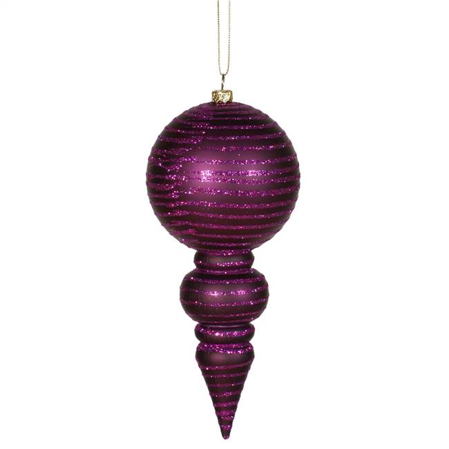 7" Plum Matte-Glitter Finial