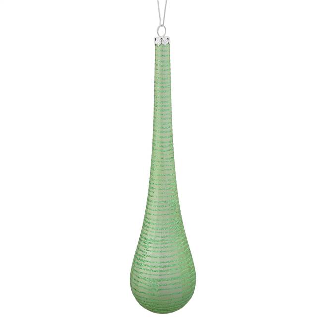 12'' Celadon Green Matte-Glit Teardrop