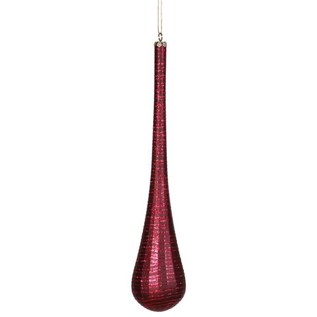 16.5" Burgundy Matte-Glitter Teardrop