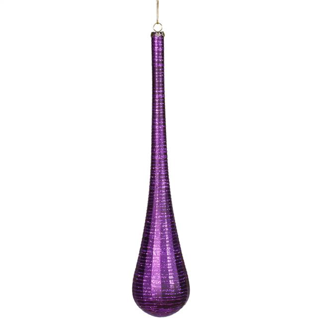 16.5" Purple Matte-Glitter Teardrop
