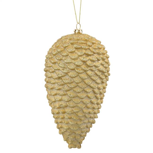 7'' Gold Matte-Glitter Pinecone