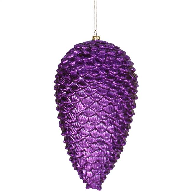 10" Purple Matte-Glitter Pinecone