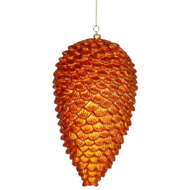 10" Burnish Orange Matte-Glitt Pinecone