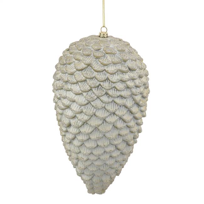 10'' Champagne Matte-Glitter Pinecone