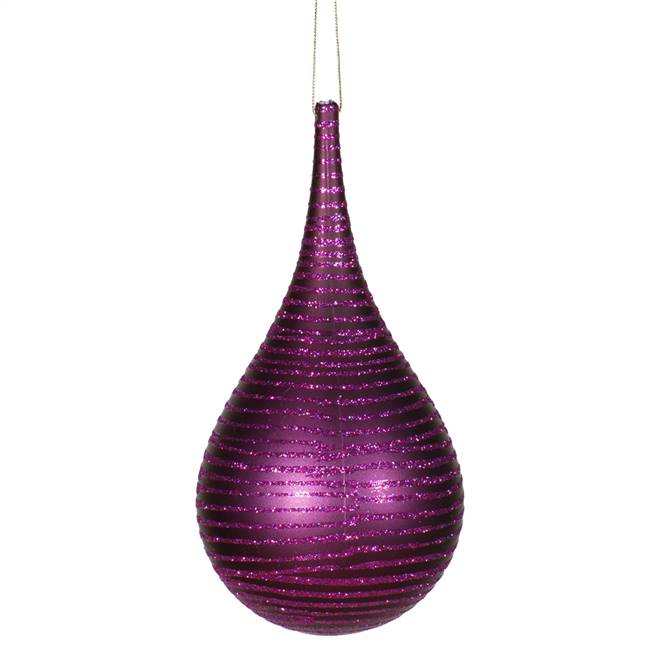 4" Plum Matte-Glitter Onion Drop