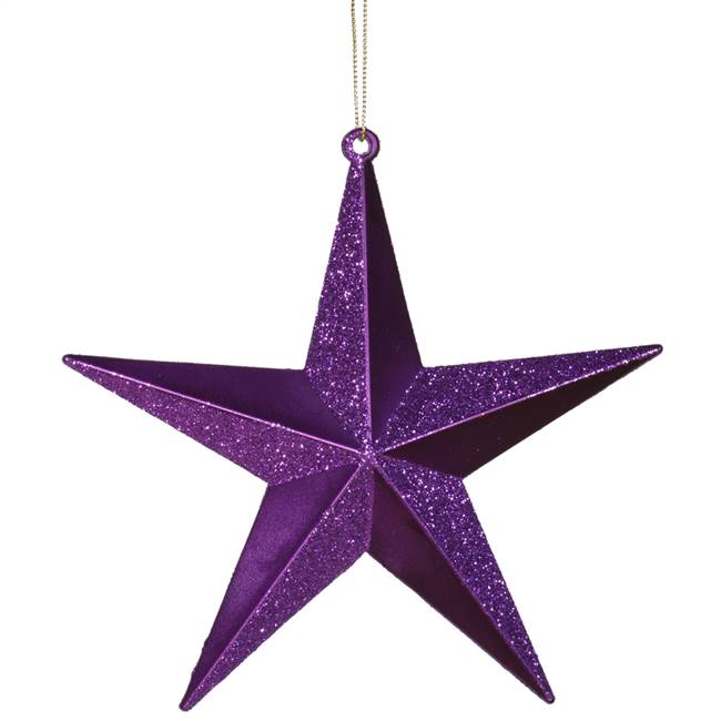 6" Purple Glitter Star