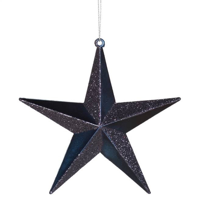 6" Sea Blue Glitter Star