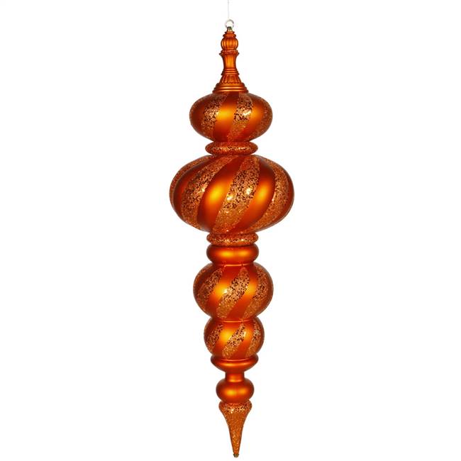 43" Burnish Org Matte-Glitt Swirl Finial