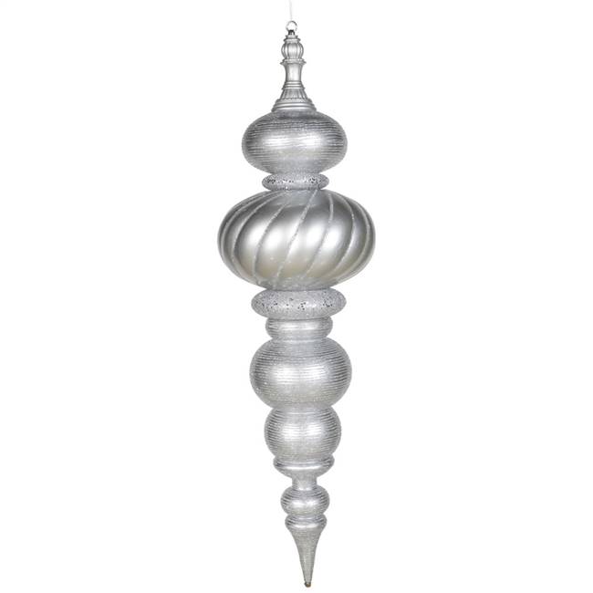 43" Silver Matte-Glitter Finial