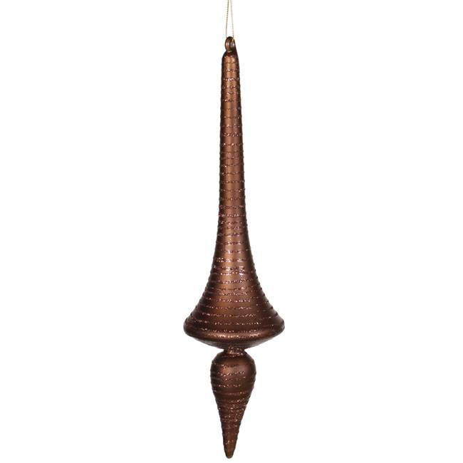 12" Chocolate Matte-Glitter Finial Drop