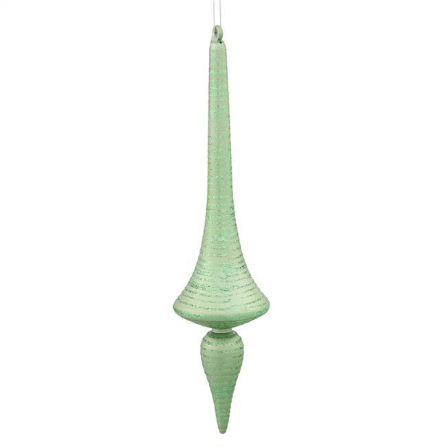 12'' Celadon Green Matt-Glit Finial Drop