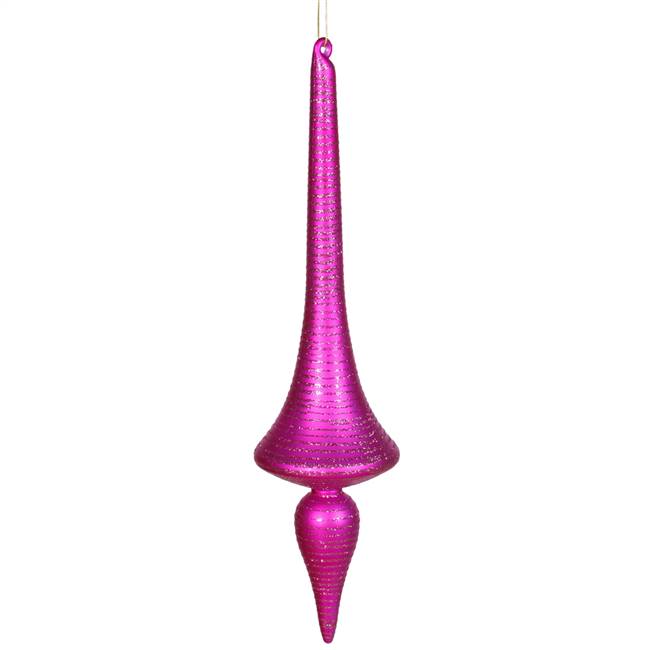 18" Cerise Matte-Glitter Finial Drop