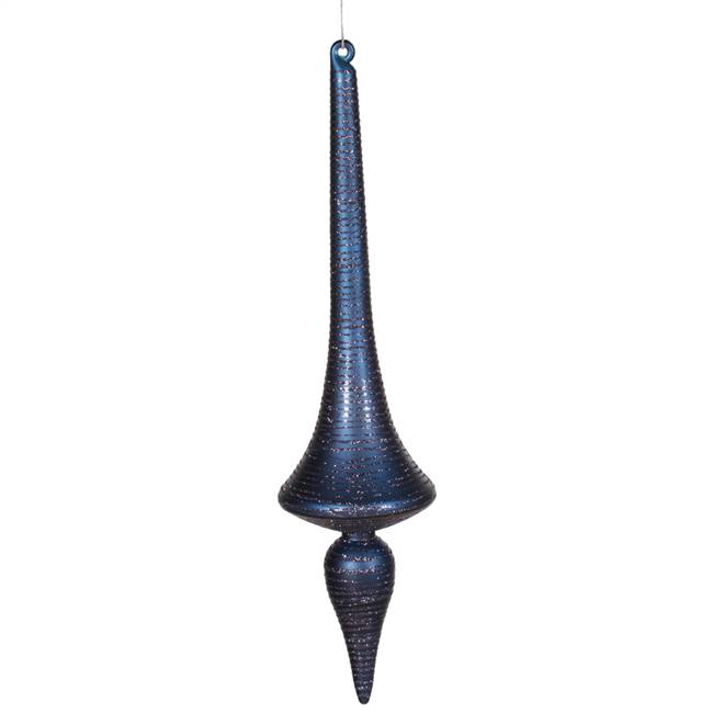 18" Sea Blue Matte-Glitter Finial Drop