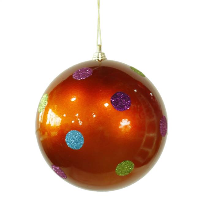 5.5" Burnish Orange Candy Polka Dot Ball