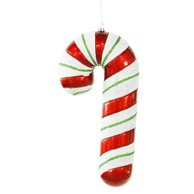 10" Red-White-Grn Thick Candy Cane