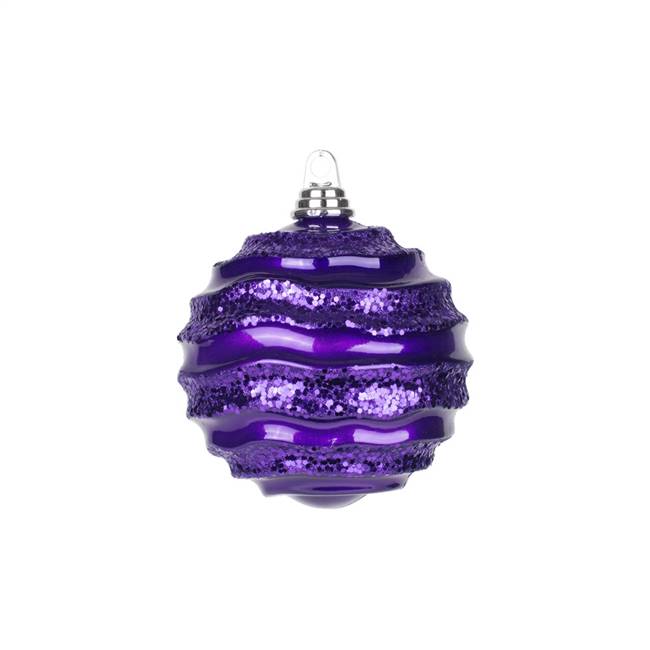 6" Plum Candy Glitter Wave Ball