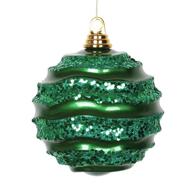 10'' Green Candy Glitter Wave Ball