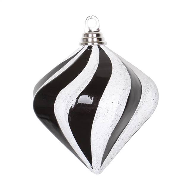 6" Black-White Candy Glit Swirl Diamond