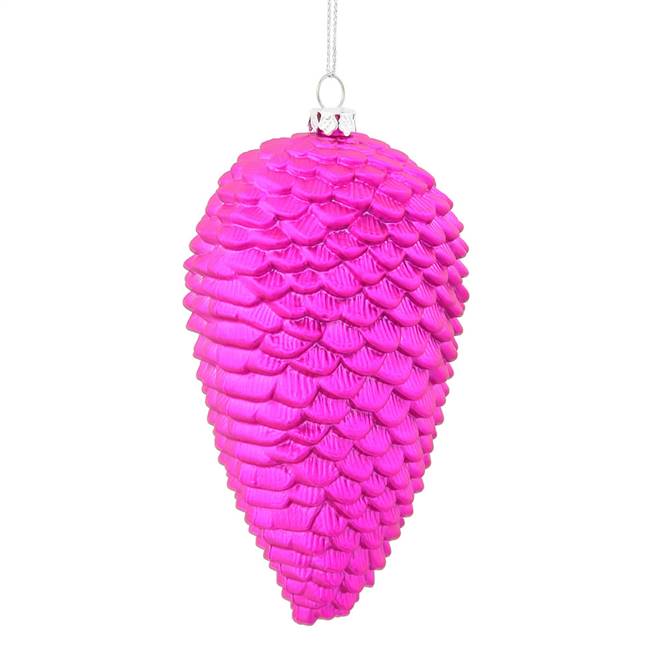 5'' Cerise Matte-Glitter Pinecone