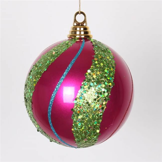 5.5" Ceris-Lime-Purp-Red Candy Glit Ball