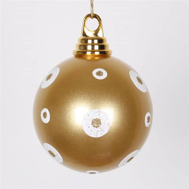 4.75" Gold-Wht PolkaDot Candy Ball 3/Box