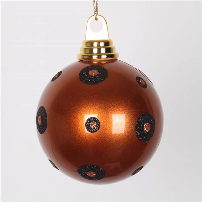 4.75" CopperBlk PolkaDot Candy Ball 3/Bx