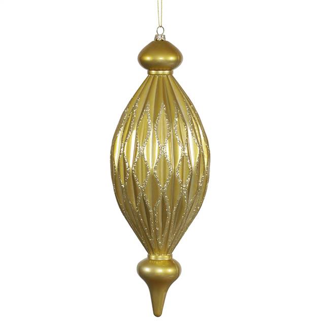 12" Gold Candy Glitter Diamond Finial