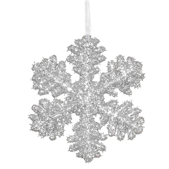 6"  Silver Glitter Snowflake
