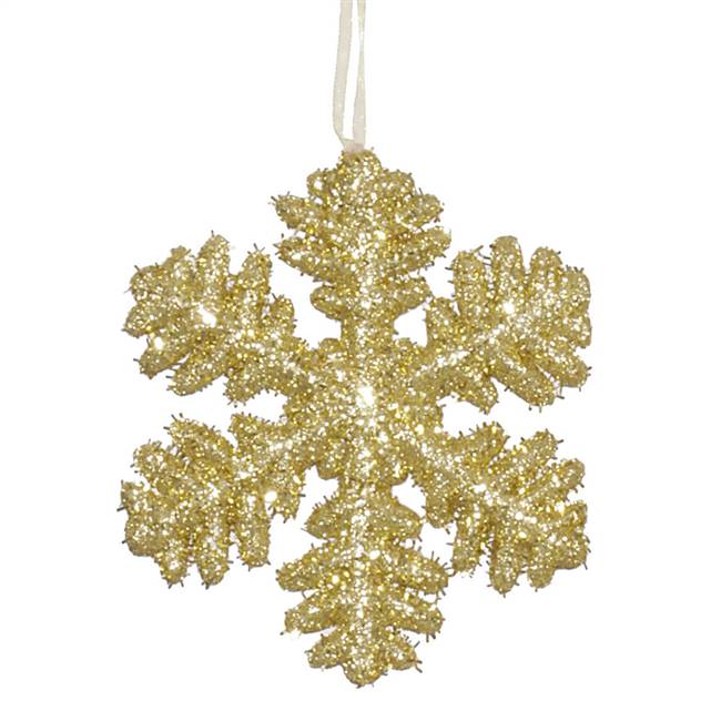 6"  Gold Glitter Snowflake