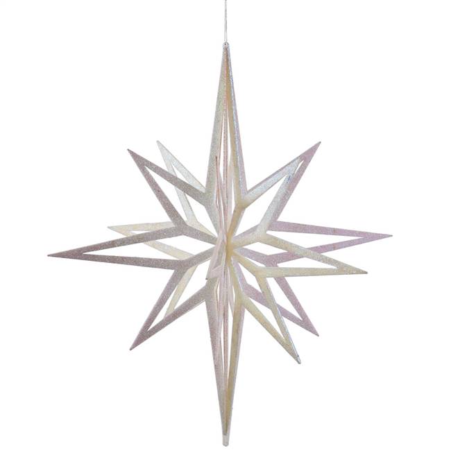 32" White 3D Glitter Star