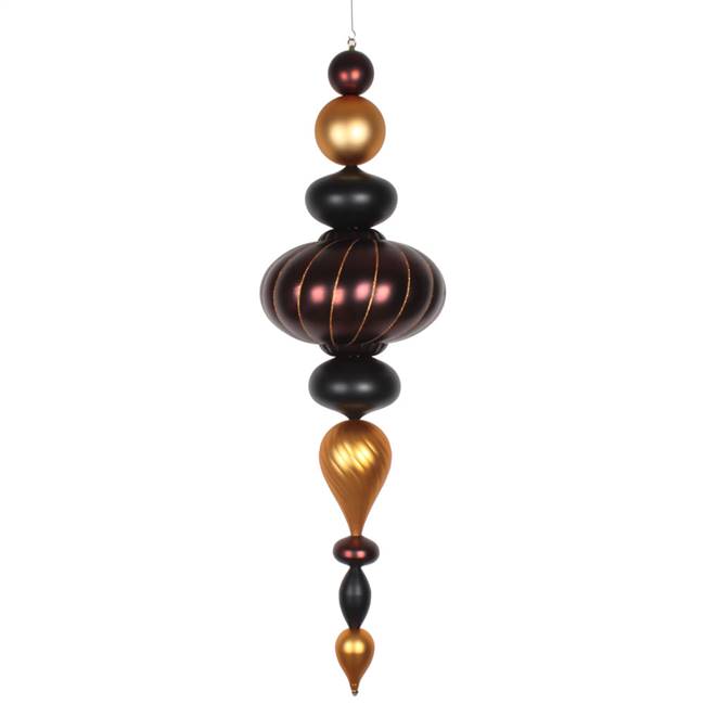 45" Gold-Choc-Black Matte Jumbo Finial