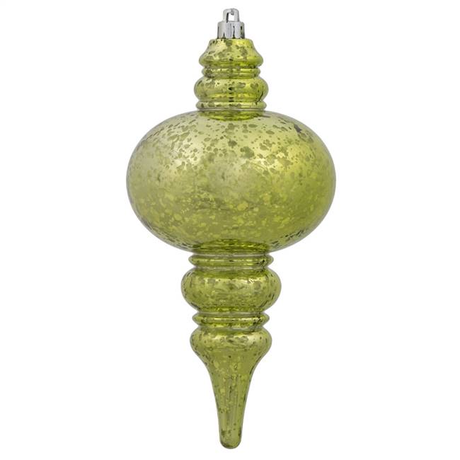 7" Olive Shiny Mercury Finial 3/Box