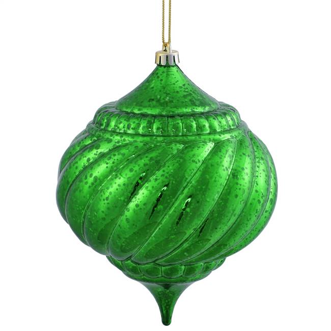 6" Green Shiny Mercury Onion Ball