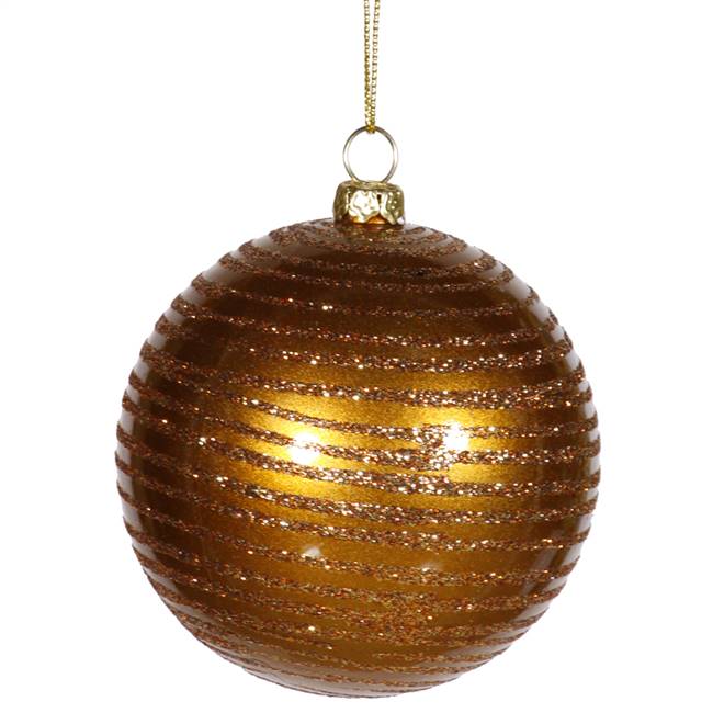 4" Antique Gold Matte-Glitter Ball 4/Box