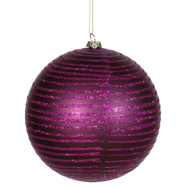 5.5" Plum Matte-Glitter Ball 2/Box