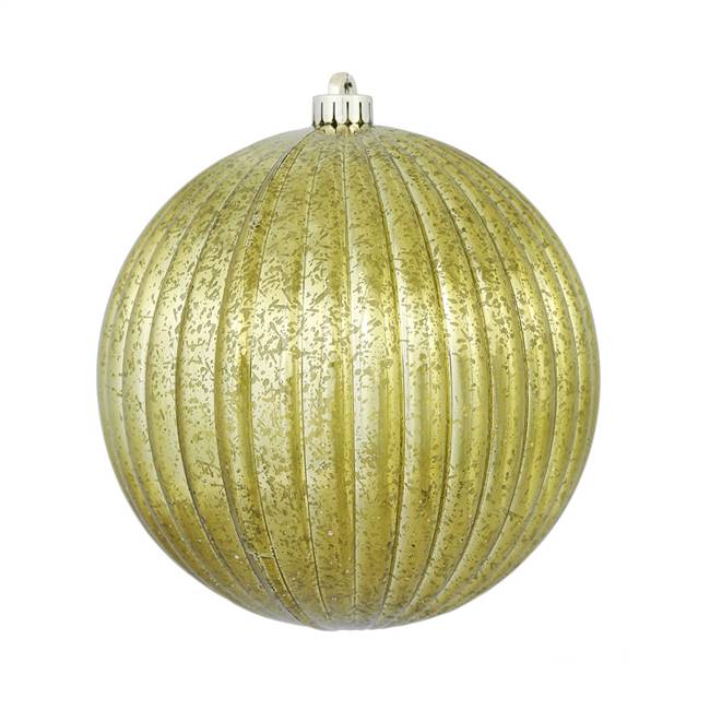 6" Olive Mercury Pumpkin Ball 4/Bg