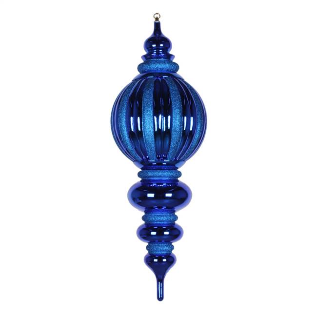 35" Blue Shiny Glitter Finial