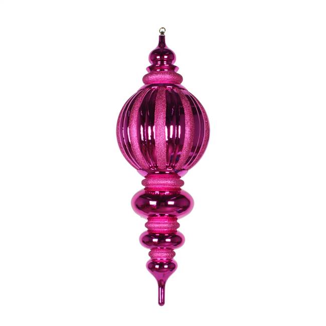 35" Cerise Shiny Glitter Finial