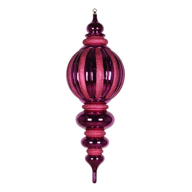 35" Magenta Shiny Glitter Finial