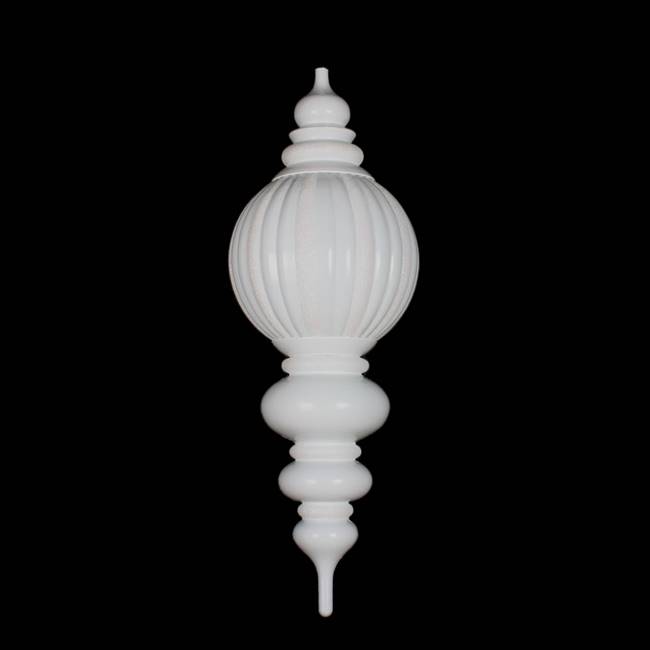 35" White Shiny Glitter Finial