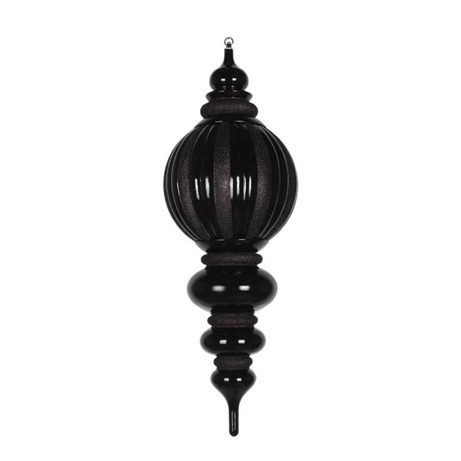 35" Black Shiny Glitter Finial