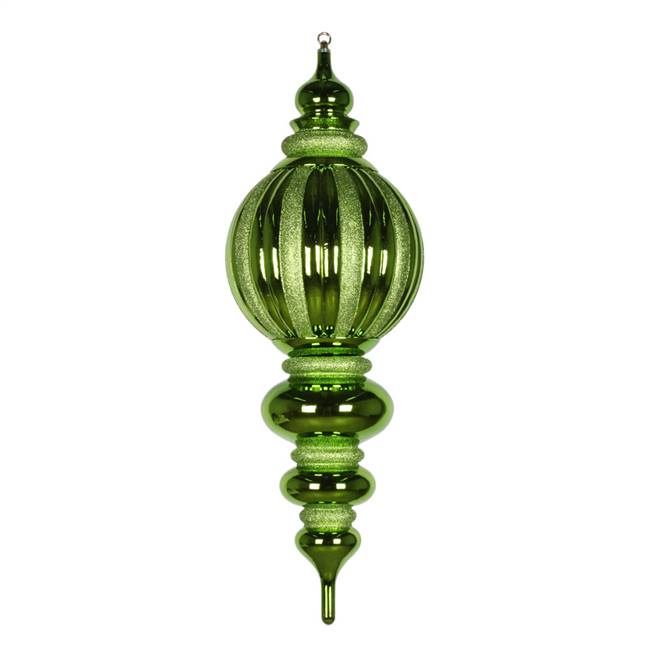 35" Lime Shiny Glitter Finial